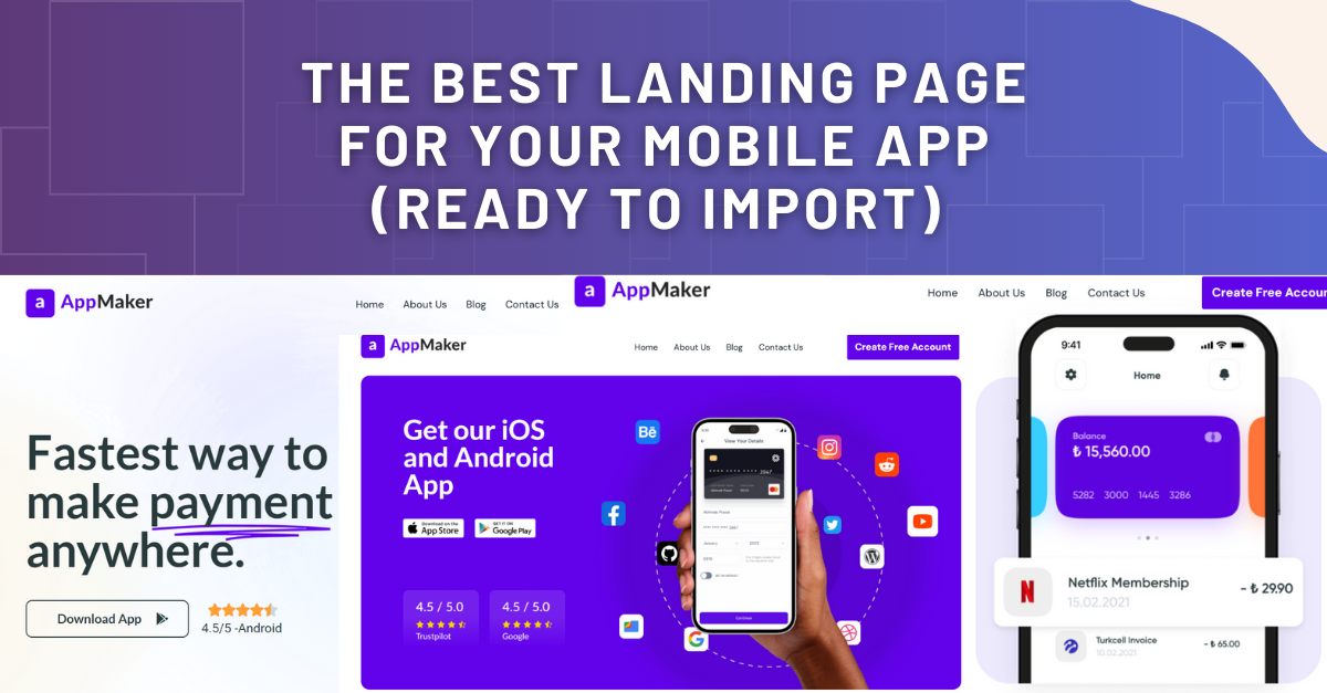 The Best Landing Page For Your Mobile App (Ready to Import)