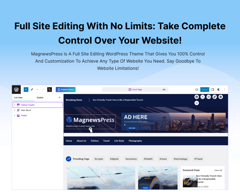 Full Site Editing News and Magazine WordPress Theme