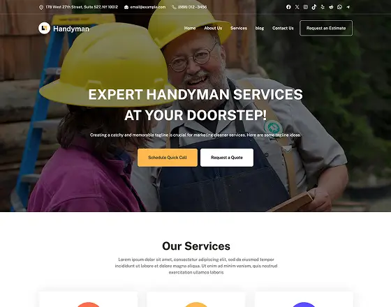 Best Handyman WordPress Theme