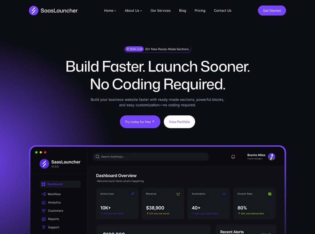 Premium WordPress Themes for SaaS, Startup and Business Agency