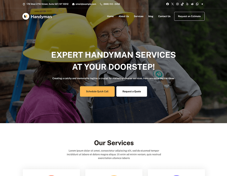 Best Handyman WordPress theme