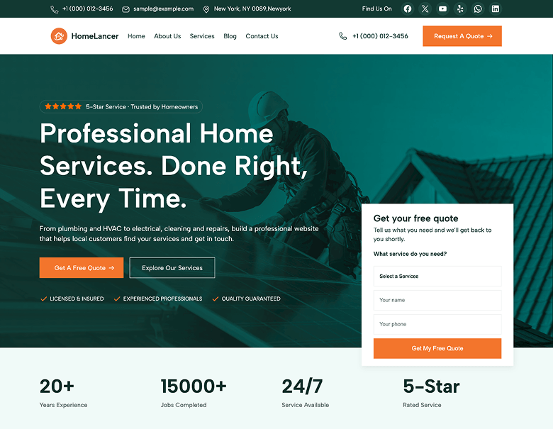 Best Home Services WordPress Themes | Best WordPress Block Themes for Home Services Businesses