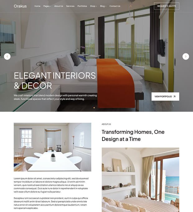 Orakus - Home Decor and Interior WordPress Theme