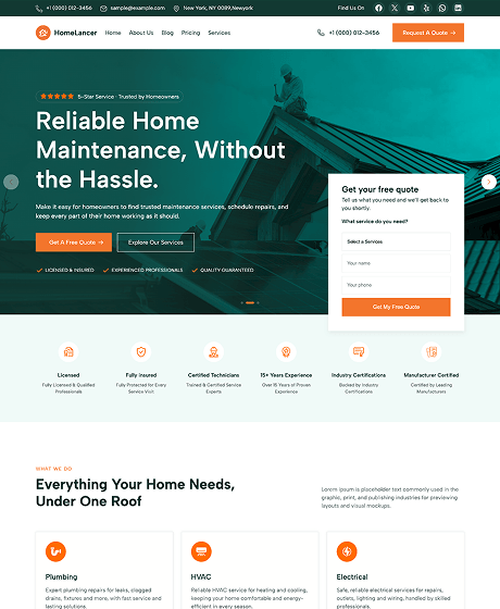 Home Services Website Templates