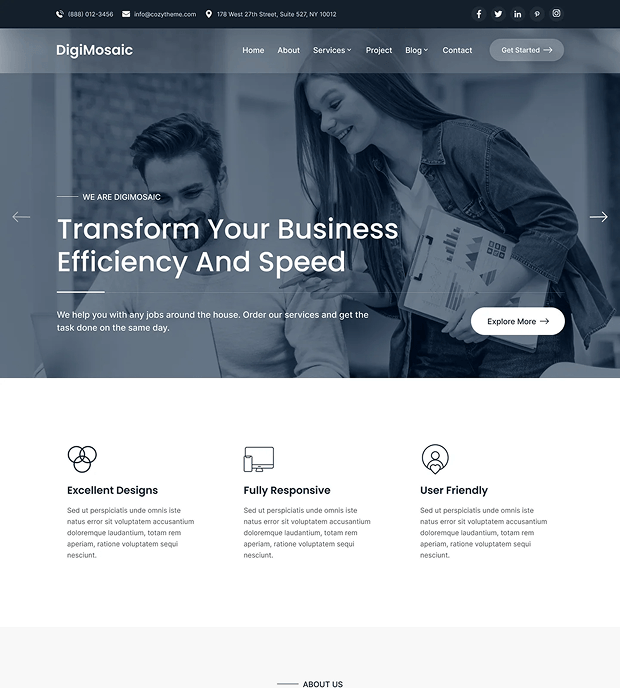 Website Template for Digital Agency