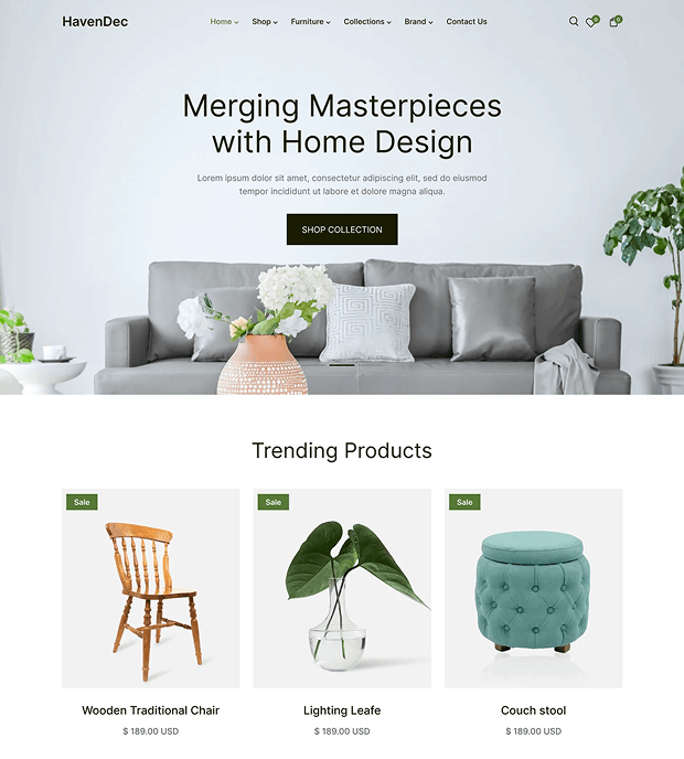 Ecommerce Website Templates for Home Decor and Furniture