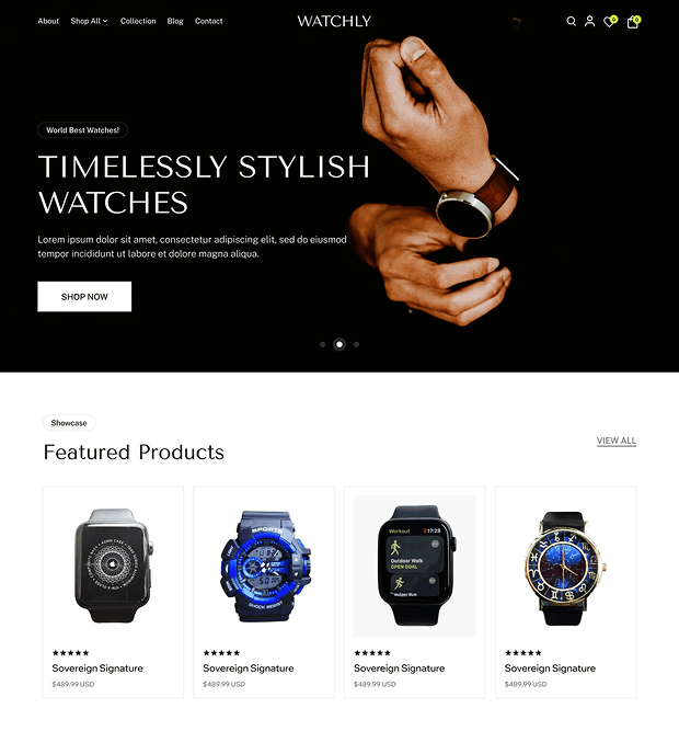 Watch and Jewellery ecommerce templates 