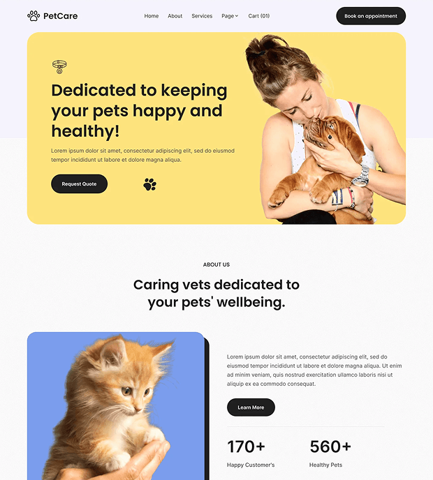 Pet Services website Templates
