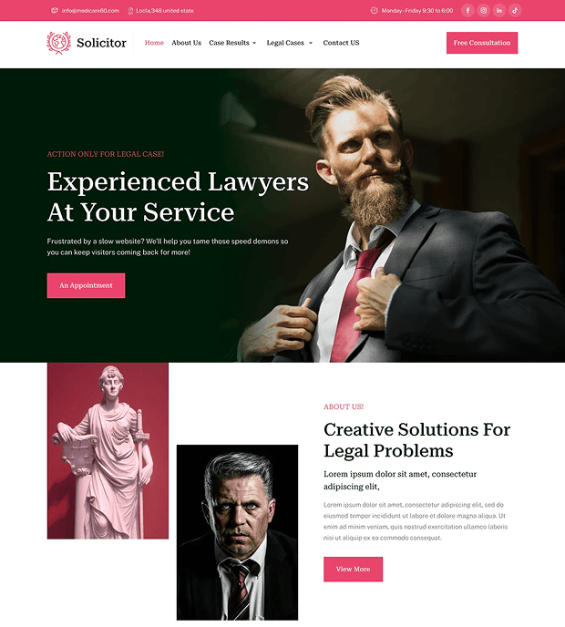 Lawyer and Law Firm website Template