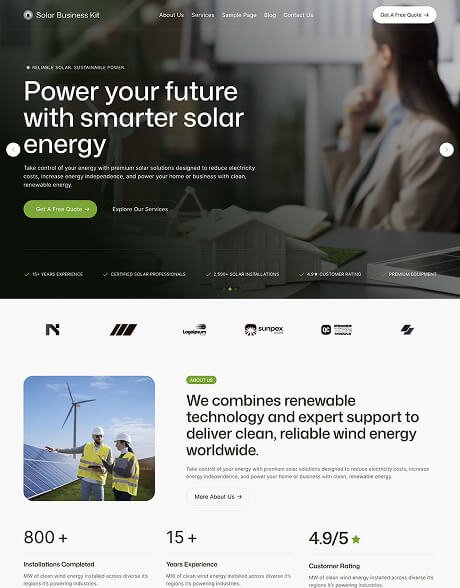 Solar Business Kit Solar Energy WordPress Theme 3