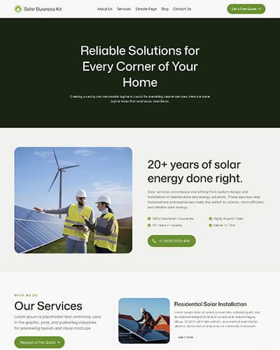 Solar Business Kit Solar Energy WordPress Theme 8